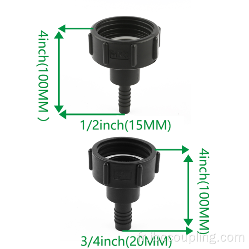 Raccord IBC PP 1&quot; Raccords de tuyau d&#39;extrémité de tuyau